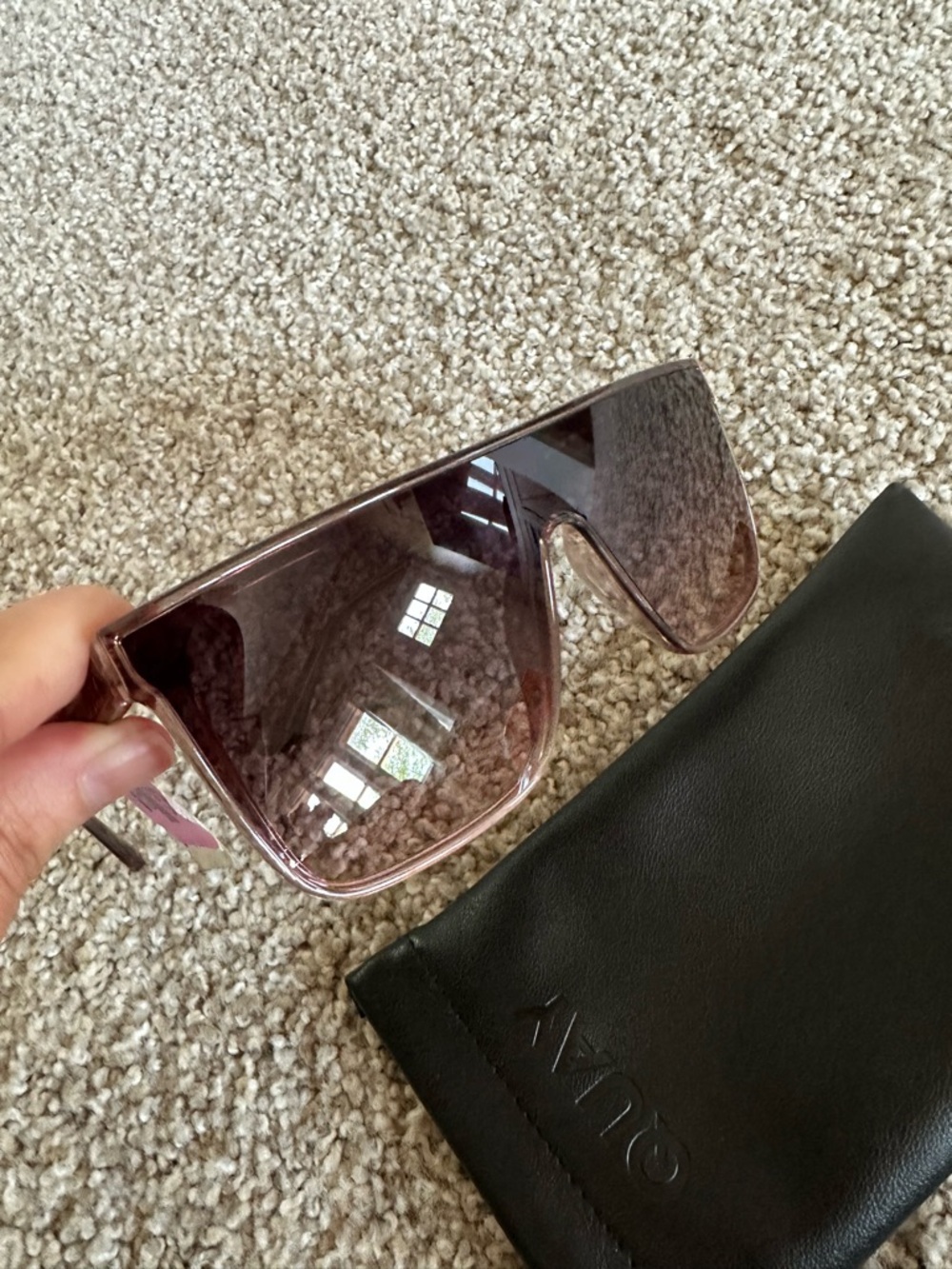 Quay Australia Brown Shield Sunglasses with Gradient Lenses NWT nightfall - Picture 9 of 10